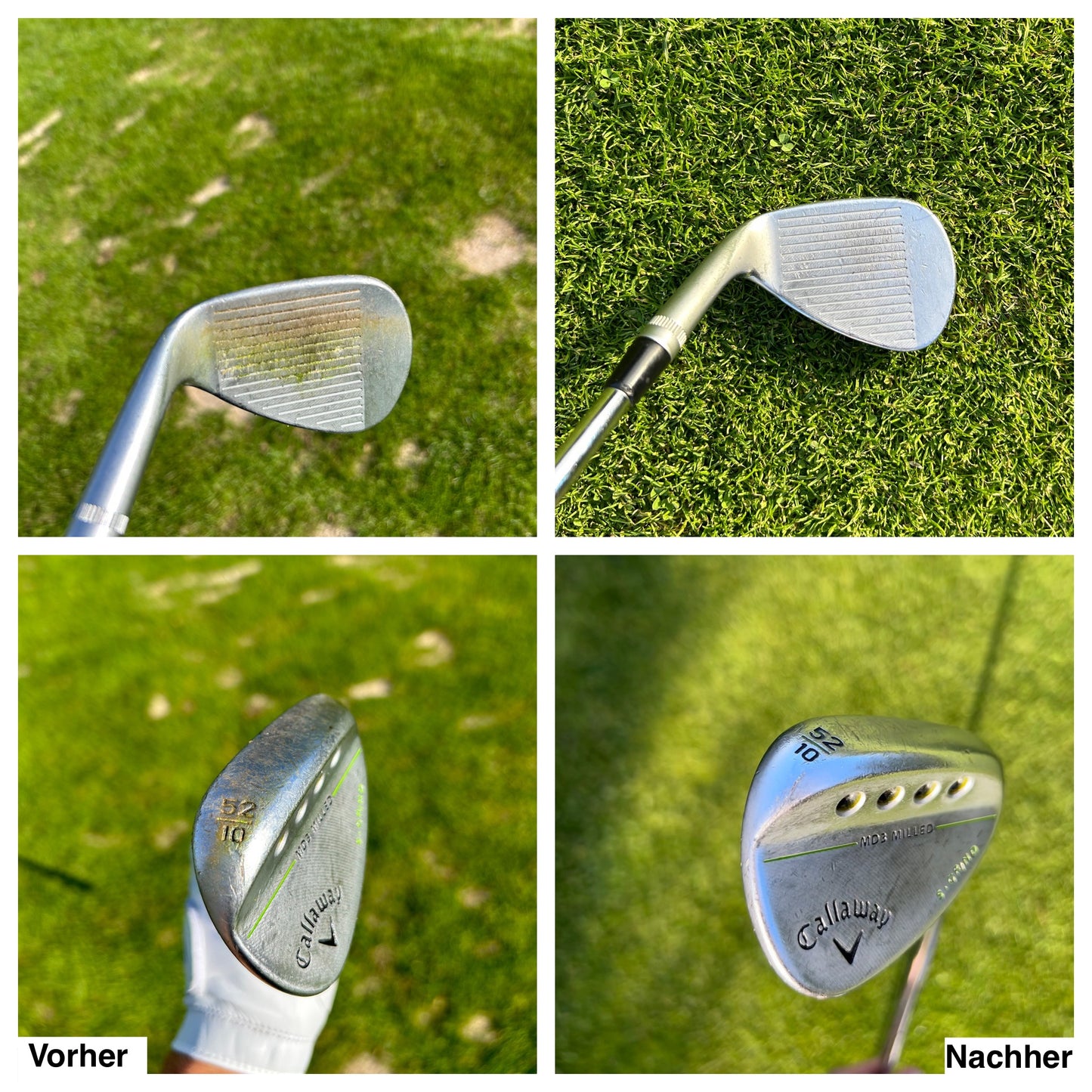 Golfschläger putzen - vorher vs. nachher